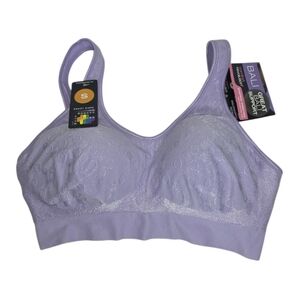 Bali Comfort Revolution Lavender Dot Women's Wireless Support Bra Size S NWT
